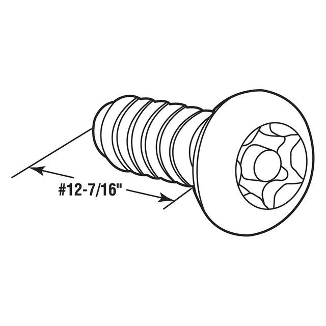 Image of T-27 Pan Head Screw with Pin, #12 x 7/16 in. Blunt Tip, Stainless Steel (100 Pack)