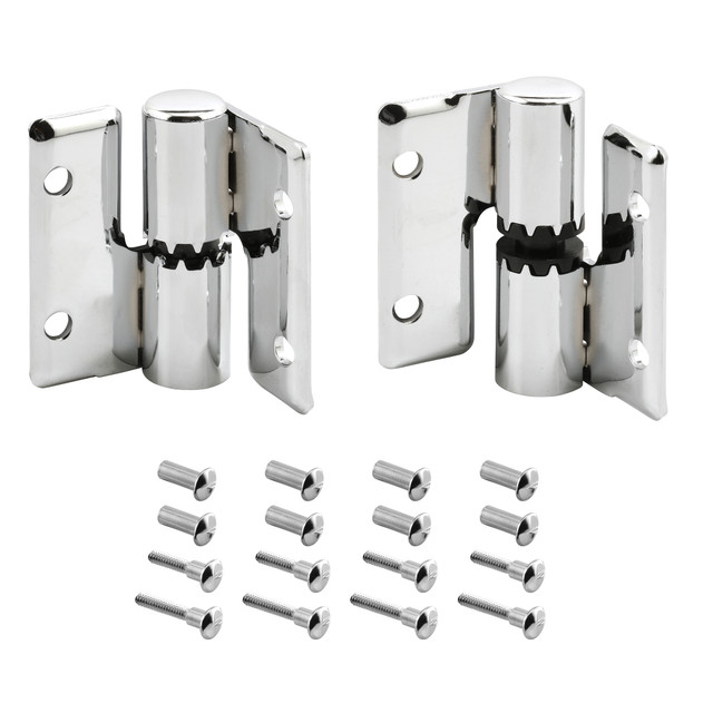 Image of Surface Mounted Hinge Set, Left Hand In/Right Hand Out, with Fasteners, Stainless Steel (Single Pack)