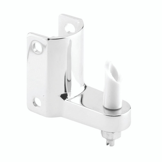 Image of Post Mounted Gravity Pivot Hinge, 1-1/4 in., Zamak, Chrome, Two Pintles (Single Pack)
