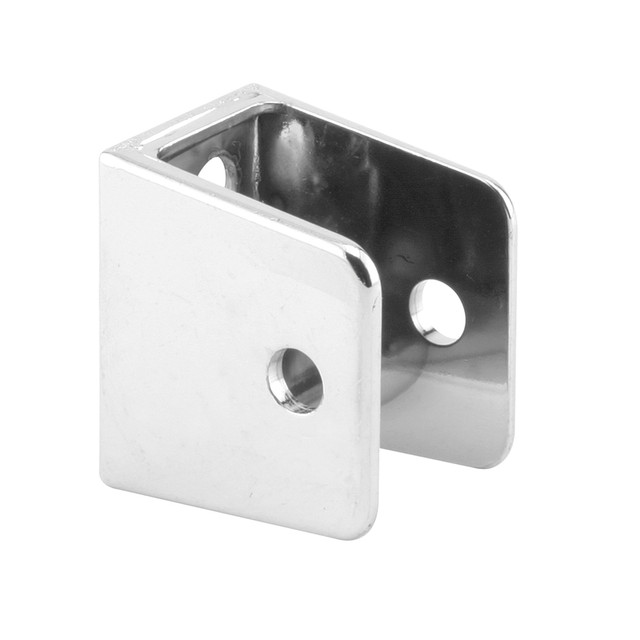 Image of U-bracket, For 1 in. Panels, Zinc Alloy, Chrome Plated Finish (Single Pack)
