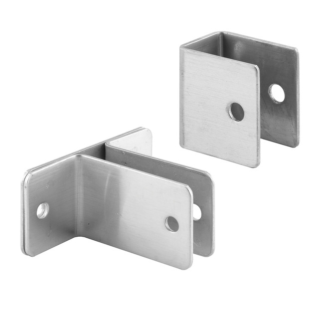 Image of Stainless Steel Panel Bracket Wall Kit, 1 in. Panels, Stamped Stainless Steel, Satin Finish (Single Pack)