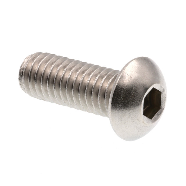 Image of Socket Cap Screws, Button Head, Hex (Allen) Drive, 3/8 in-16 X 1 in, Grade 18-8 Stainless Steel (10 Pack)