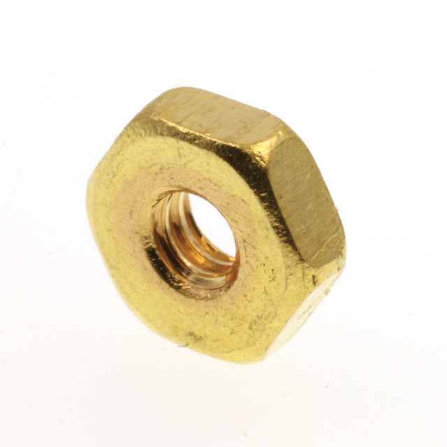 Image of Machine Screw Hex Nuts, #4-40, Solid Brass (50 Pack)