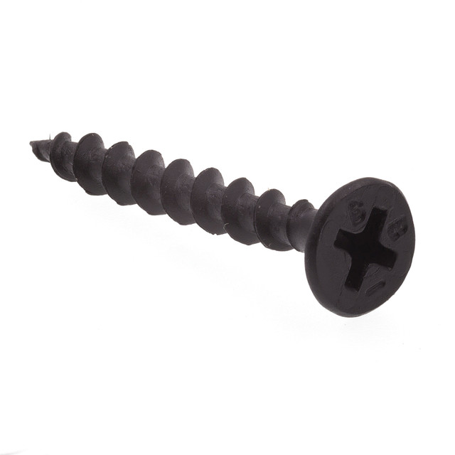 Image of Drywall Screws, Bugle Head, Phillips Drive, #6 X 1-1/4 in., Black (100 Pack)