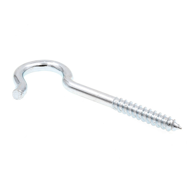 Image of Round Bend Screw Hooks, 3/8 in. X 4-7/8 in., Zinc Plated Steel (10 Pack)