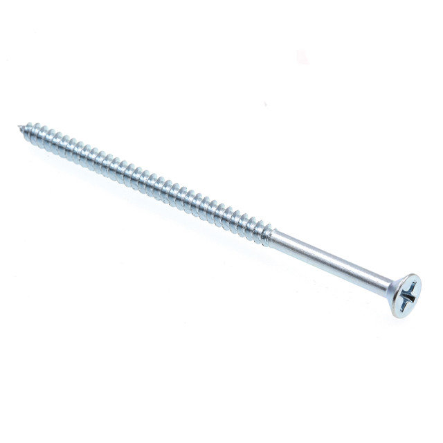 Image of Wood Screws, Flat Head, Phillips Drive, #8 X 3-1/2 in., Zinc Plated Steel (50 Pack)