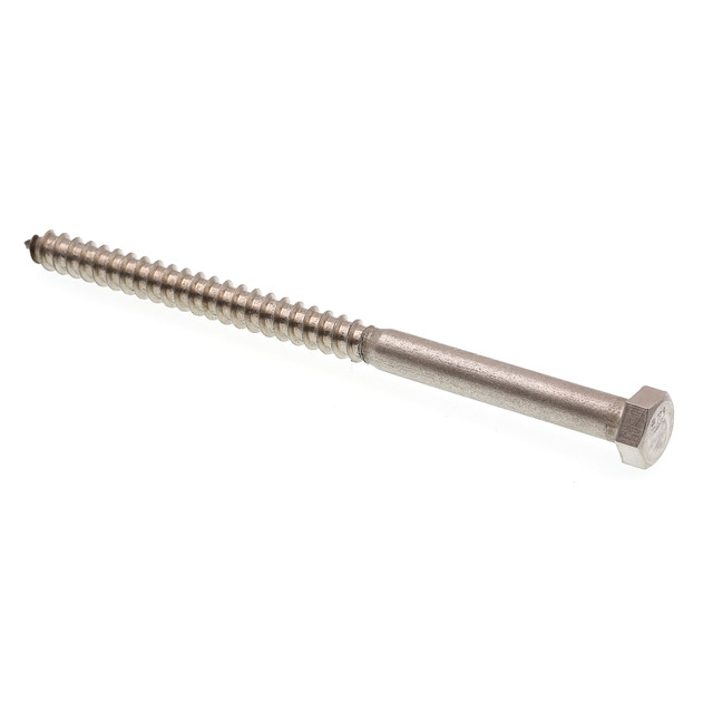 Image of Hex Lag Screws, 3/8 in. X 6 in., Grade 18-8 Stainless Steel (10 Pack)