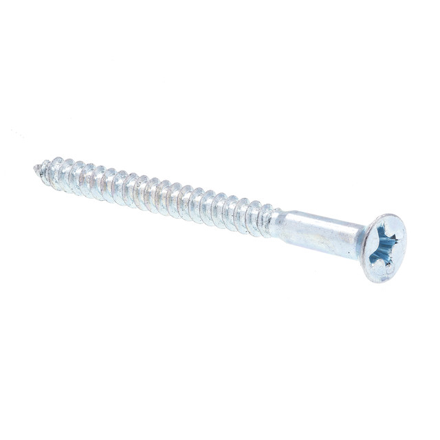 Image of Wood Screws, Flat Head, Phillips Drive, #6 X 1-3/4 in, Zinc Plated (50 Pack)