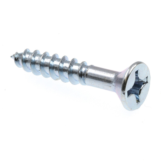 Image of Wood Screws, Flat Head, Phillips Drive, #12 X 1-1/4 in., Zinc Plated (100 Pack)