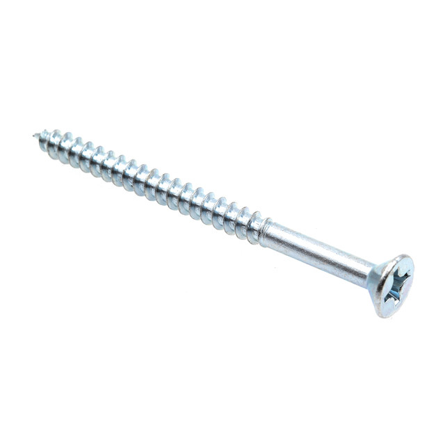 Image of Wood Screws, Flat Head, Phillips Drive, #12 X 3 in., Zinc Plated Steel (25 Pack)