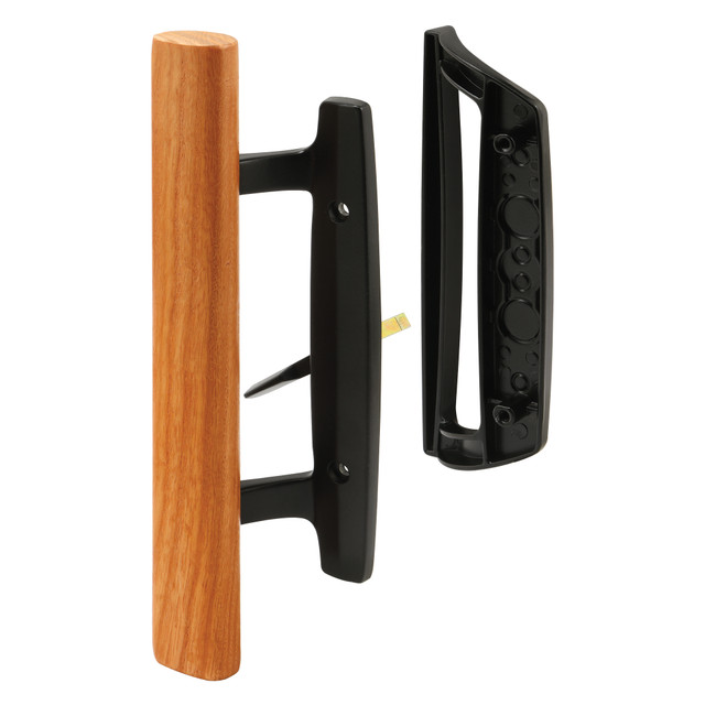 Image of Sliding Glass Door Handle Set Replace Old or Damaged Door Handles Quickly and Easily Black Diecast, Mortise/Hook Style, Fits 3-15/16"Hole Spacing (1 Set)