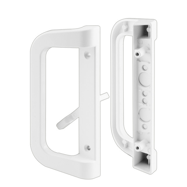 Image of Diecast Mortise Style Sliding Door Handle, 1-3/8 Inch Projection, White (1 set)