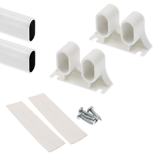 Image of 36 in. L Steel Reinforced White Vinyl Push Bar for Hinged Swinging Screen Doors (Single Pack)