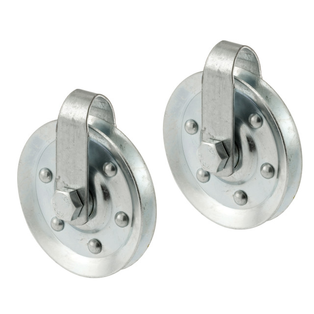 Image of 3 in. Diameter, Case-Hardened Steel, Pulley with Straps and Axle Bolts (2 Pack)