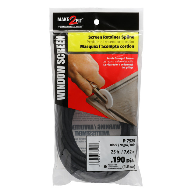 Image of Screen Retainer Spline, 0.190 in., 25 ft., Black (Single Pack)