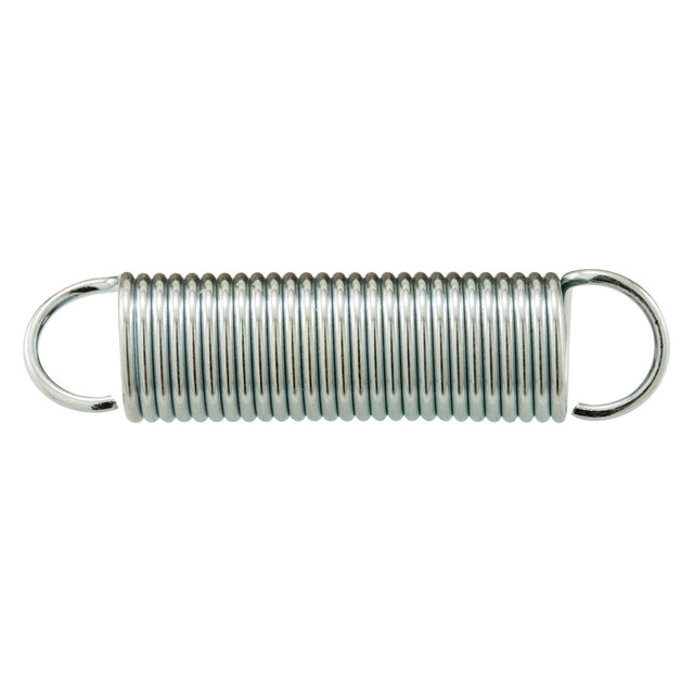 Image of Extension Spring, Spring Steel Construction, Nickel-Plated Finish, 0.047 GA x 7/16 in. x 1-7/8 in., Closed Single Loop (2 Pack)