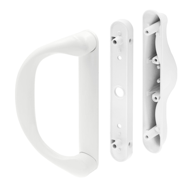 Image of Diecast, White, Outside Patio Door Pull with Latch (Single Pack)