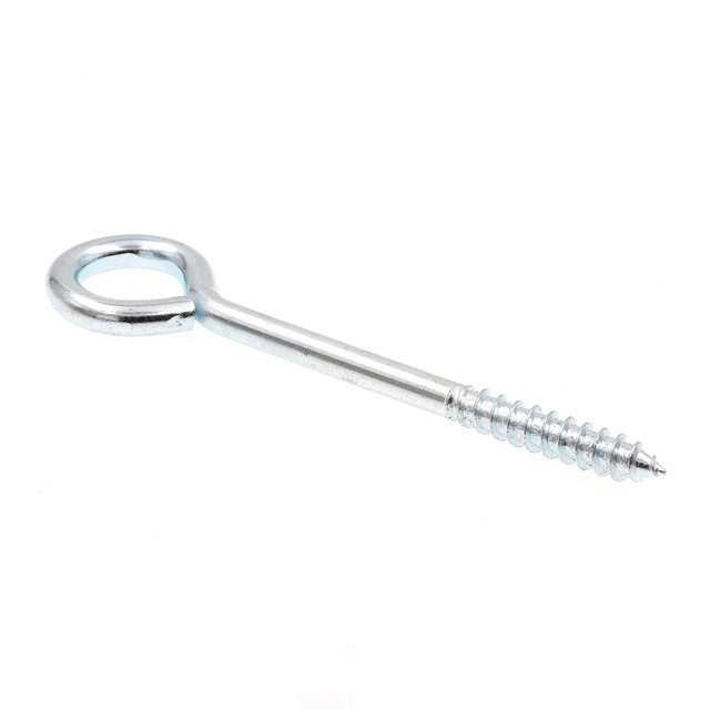 Image of Screw Eyes, Lag Thread, 1/4 in. X 3-3/4 in., Zinc Plated Steel (10 Pack)