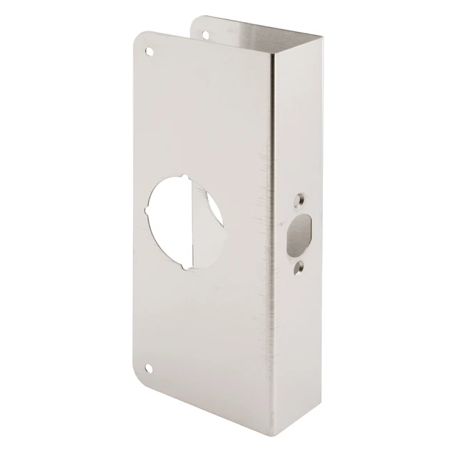 Image of Stainless Steel Lock and Door Reinforcement Plate for 1-3/4 In. Thick Doors, Stainless Steel Finish (Single Pack)