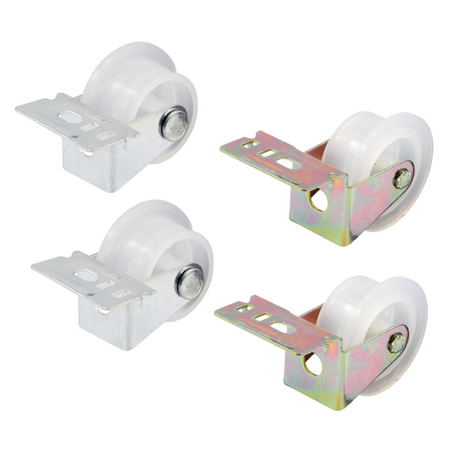 Image of Drawer Guide Roller Assembly, 1 in. Diameter, Plastic Wheel On Steel (2 Pack)