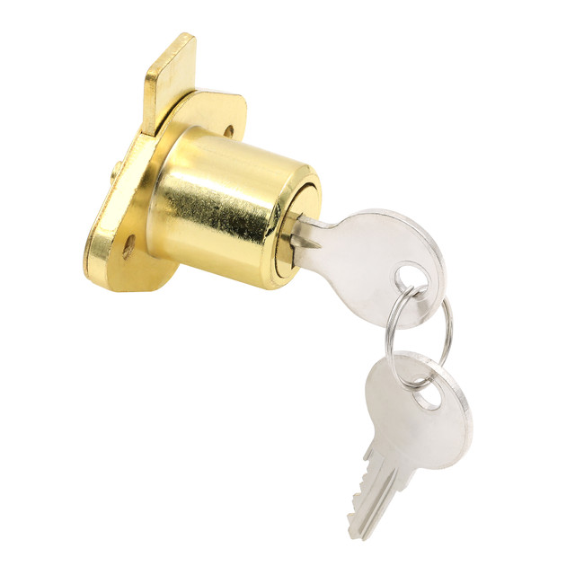 Image of 7/8 in. Drawer and Cabinet Lock, Brass Finish, Keyed Alike (Single Pack)