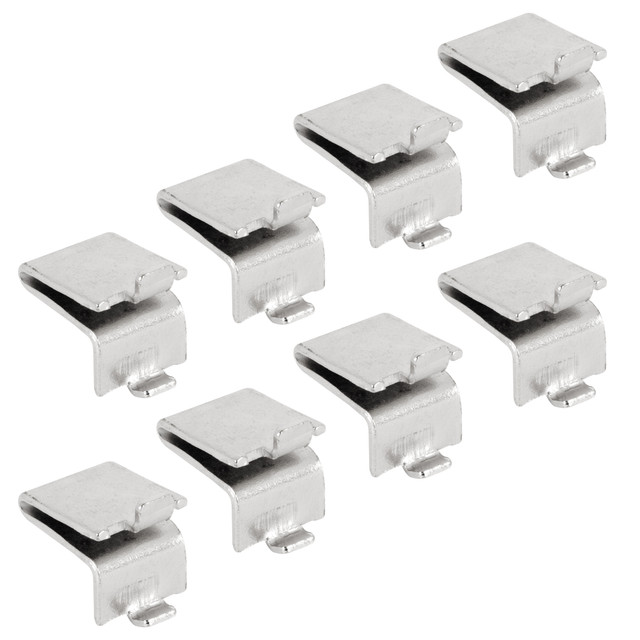 Image of Shelf Support Bracket, Metal Strip Lock Style, Nickel (8-Pack)