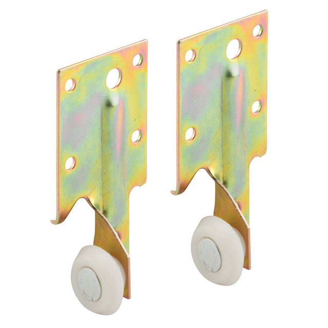 Image of Steel Bracket Drawer Track Roller with Plastic Roller (2 Pack)