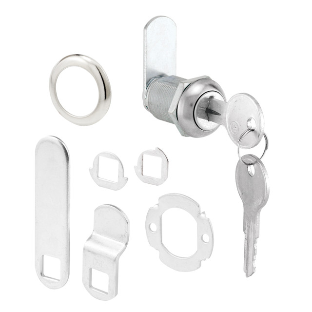 Image of 9/16 in. Drawer and Cabinet Lock, Chrome Finish, Keyed Alike (Single Pack)