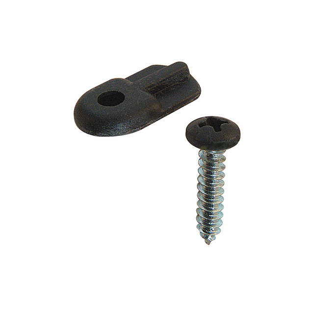 Image of Flush Screen Clips with Screws, Plastic, Black (12 Pack)