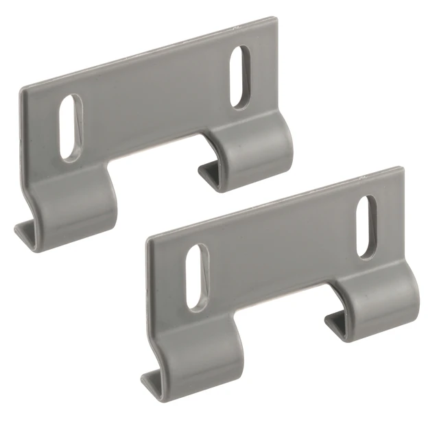Image of Shower Door Bottom Hook Guide, 2 in. Hole Center Spacing, Plastic Construction, Gray in Color (2 Pack)