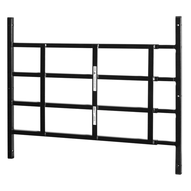 Image of Carbon Steel Fixed 4-Bar Window Grill for Home Security and Child Safety, 32-1/2 In. to 54 In., Black (1 Set)