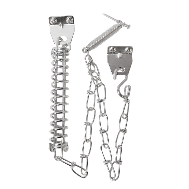 Image of Storm Door Protector Chain &amp; Spring, Aluminum Finish (Single Pack)