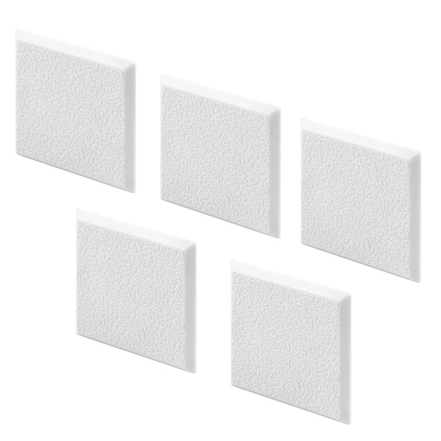 Image of Wall Protector, 2 In. x 2 In. Squares, Rigid Vinyl, White, Textured (5 Pack)