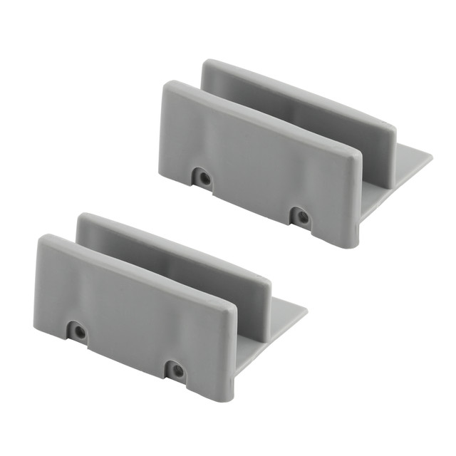 Image of Sliding Shower Door Bottom Guide, 1/2 in. Channel, Plastic Construction, Gray, 2 Fastener Installation (2 Pack)