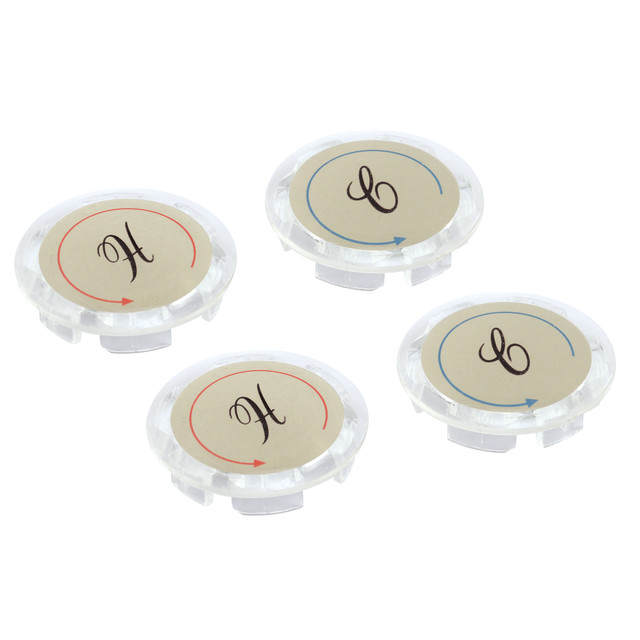 Image of Universal Index Buttons, 1-5/16 in. Diameter, Clear Acrylic with Gold (2 Pack)