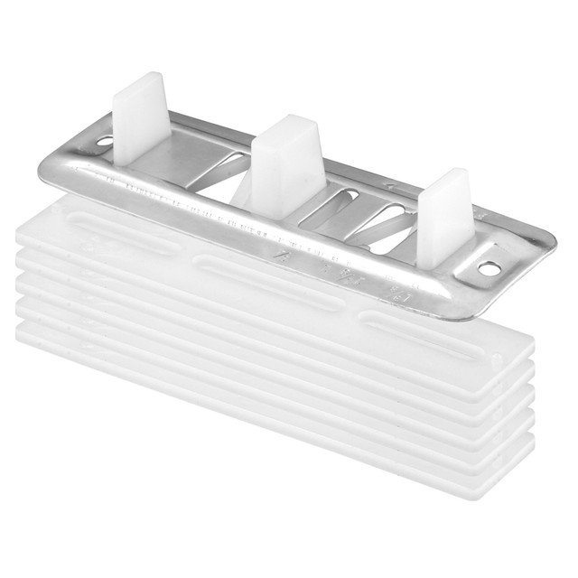 Image of Nylon Adjustable Floor Guide and Carpet Riser, White and Metallic (1 Set)