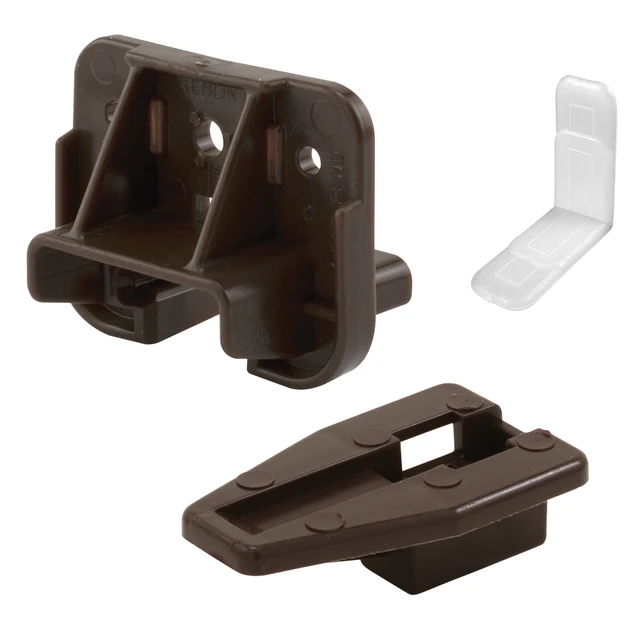 Image of Drawer Track Guide and Glides - Replacement Furniture Parts for Dressers, Hutches and Nightstand Drawer Systems, Brown (Pack of 2)