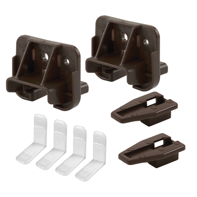 Image of Drawer Track Guide and Glides - Replacement Furniture Parts for Dressers, Hutches and Nightstand Drawer Systems, Brown (Pack of 2)
