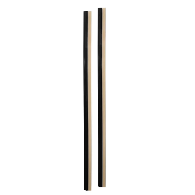 Image of Restroom Door Privacy Cover, Black, 2-1/8 in. x 58 in., Rigid Plastic and Flexible Vinyl Restroom Stall Gap Filler, Provides Privacy, Includes Easy to Install Self-Adhesive (1 Set)