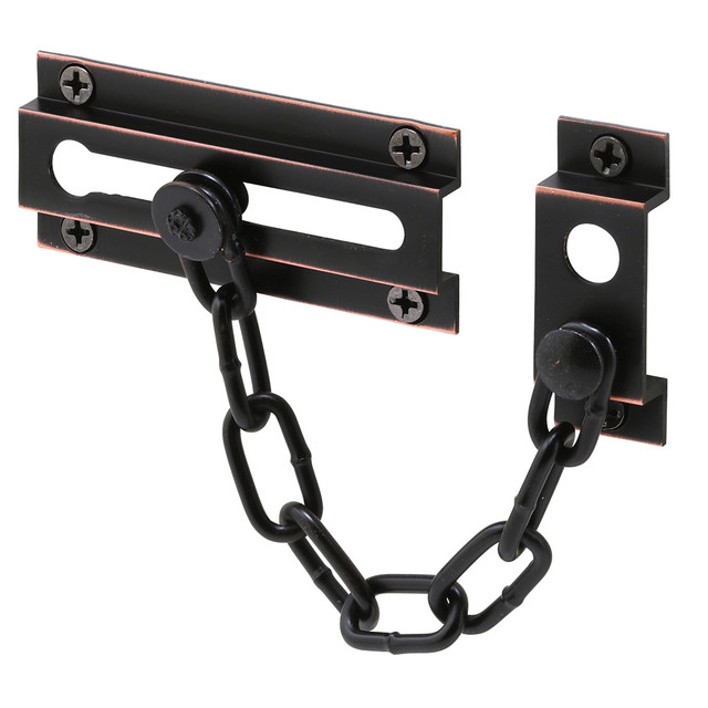 Image of Solid Brass Chain Door Guard for Door and Home Security, 3-5/16 Inch, Bronze (Single Pack)