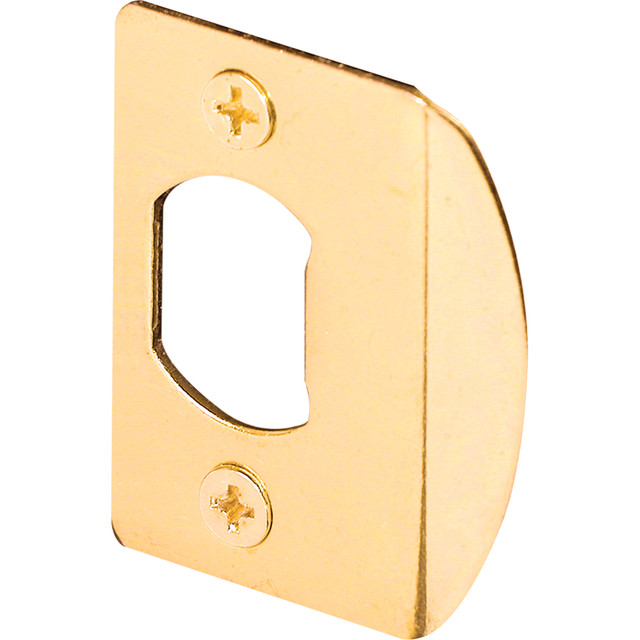 Image of Standard Latch Strike, 1-5/8 in., Steel, Brass Plated Finish (2 Pack)