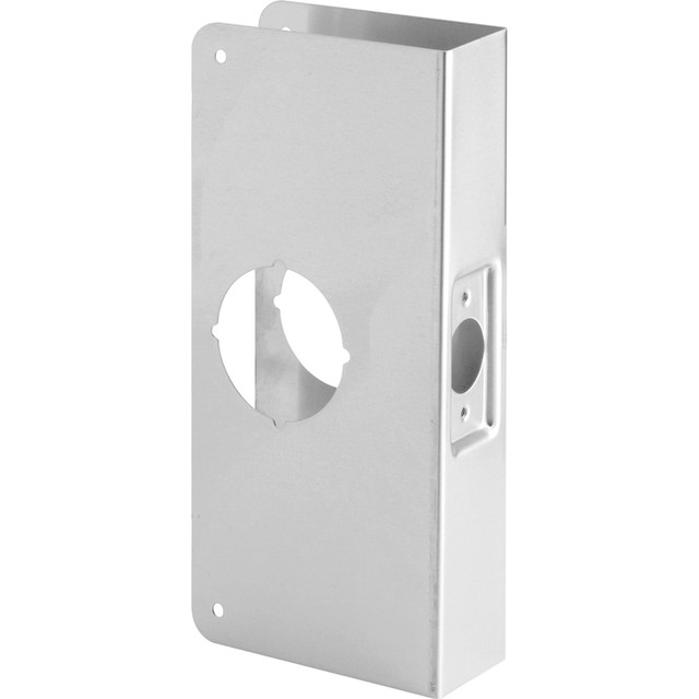 Image of U 9551 |  1-3/4 in. x 9 in. Thick Solid Brass Lock and Door Reinforcer, 2-1/8 in. Single Bore, 2-3/8 in. Backset