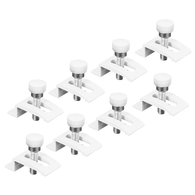 Image of 1/4 in. White Aluminum Storm Door Panel Clip (8 Pack)