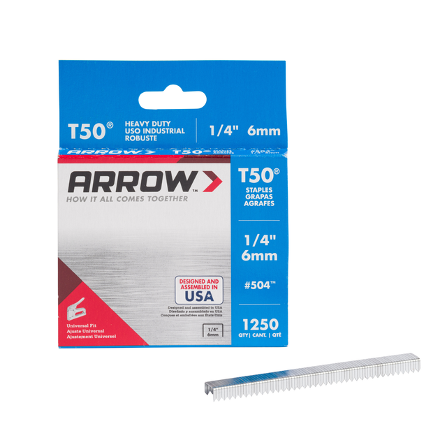 Image of Arrow T50 Heavy Duty Staples, 1/4" x 3/8", 1250ct