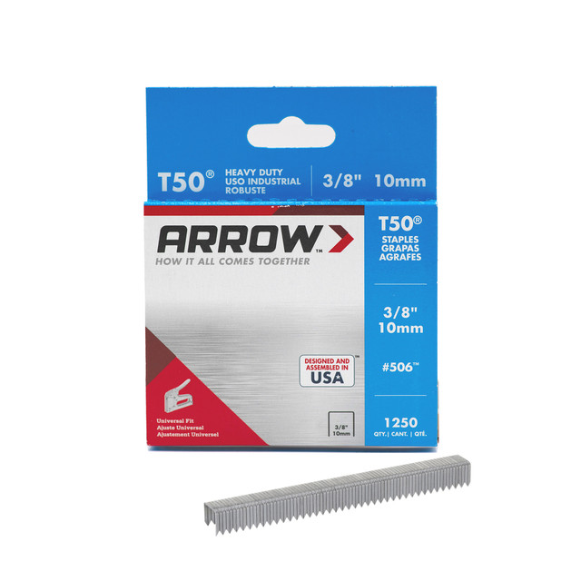 Image of Arrow T50 Heavy Duty Staples, 3/8" x 3/8", 1250ct