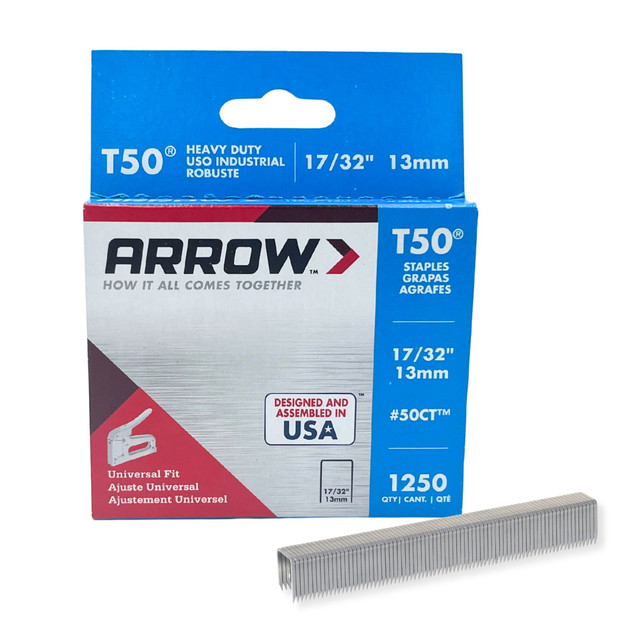 Image of Arrow T50 Heavy Duty Ceiling Tile Staples, 17/32" x 3/8", 1250ct
