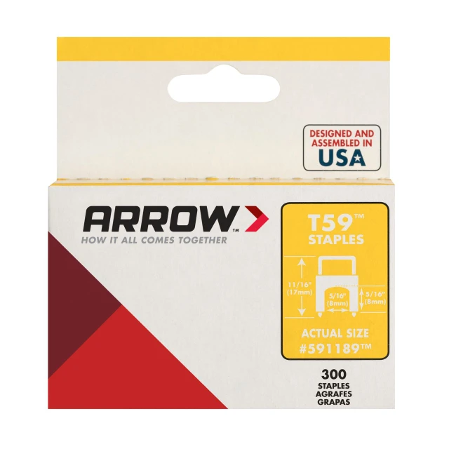 Image of Arrow T59 Insulated Cable Stainless Steel Staples, Clear, 5/16" x 5/16", 300ct
