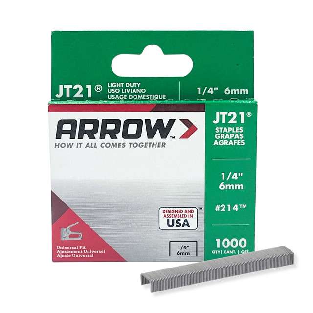 Image of Arrow JT21 Light Duty Craft Staples, 1/4" x 7/16", 1000ct