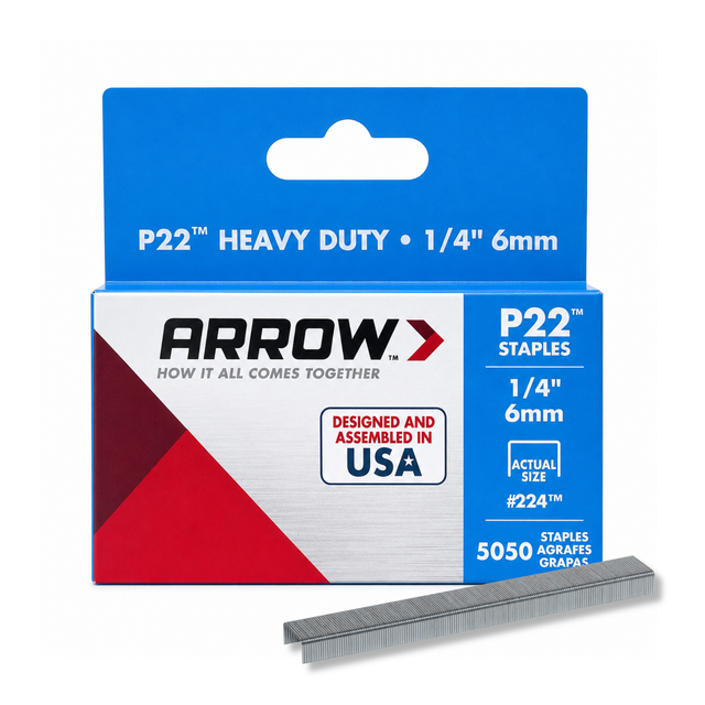 Image of Arrow P22 Plier Stapler Staples, 1/4" x 7/16", 5050ct