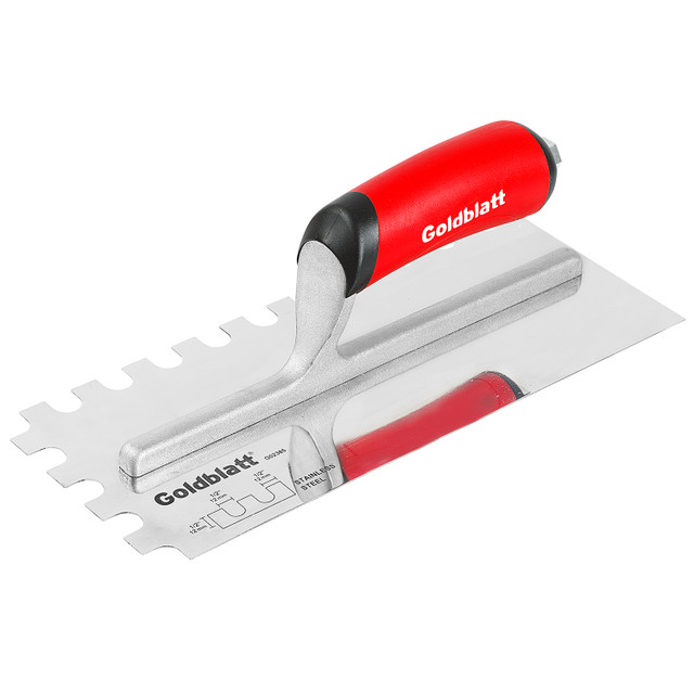 Image of Pro Stainless Steel U-Notch Trowel 1/2 in. x 1/2 in. x 1/2 in.